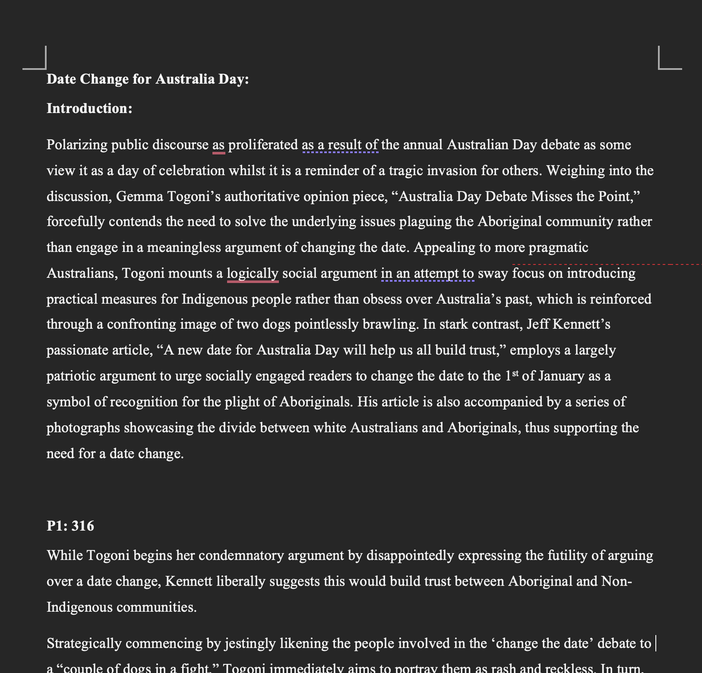 Argument Analysis 34 x Essays (Premier’s Award)